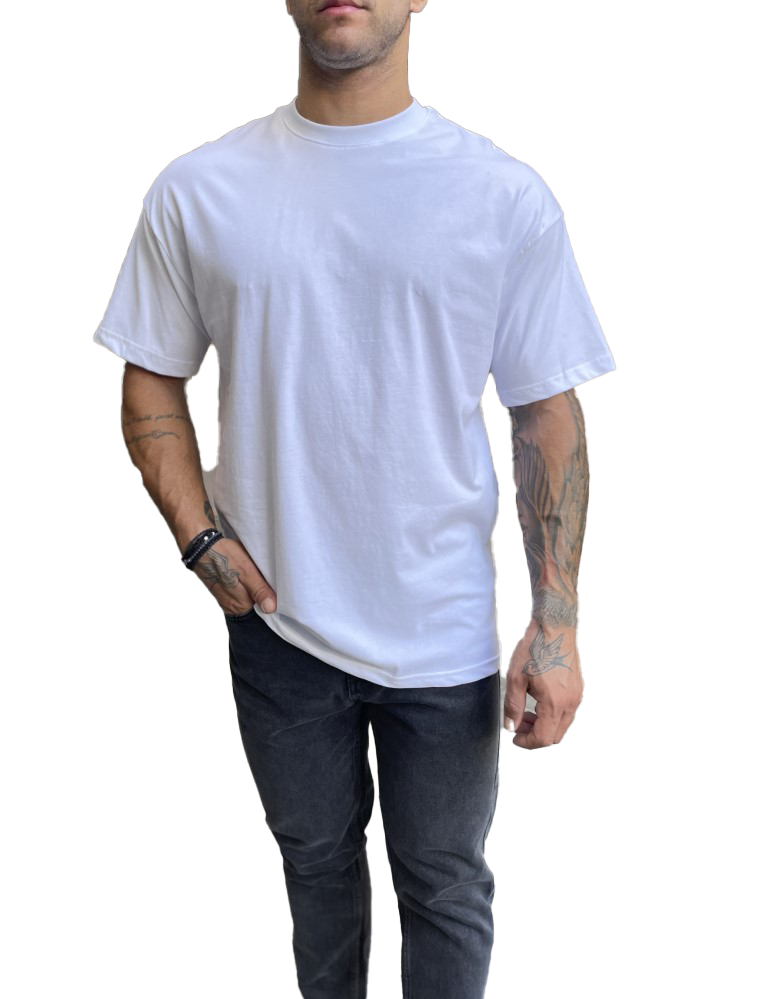 Ανδρική λευκή κοντομάνικη μπλούζα Oversized TST0426W φωτογραφία